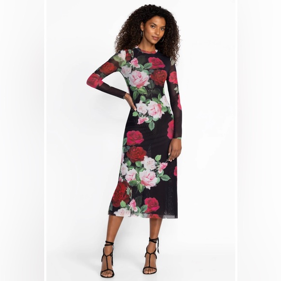 NWT JOHNNY WAS LOLIA MESH MIDI DRESS - Picture 2 of 8